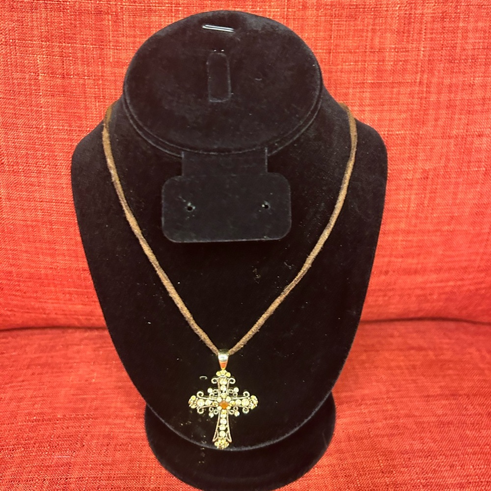 Gold Cross Pendant Necklace